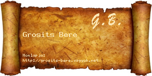 Grosits Bere névjegykártya